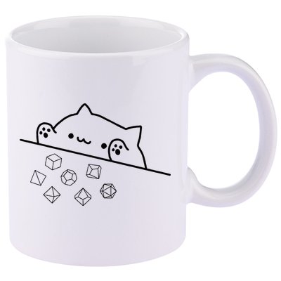 Cat Throwing Rainbow Dice Tabletop Rpg 11oz C Handle Ceramic Mug