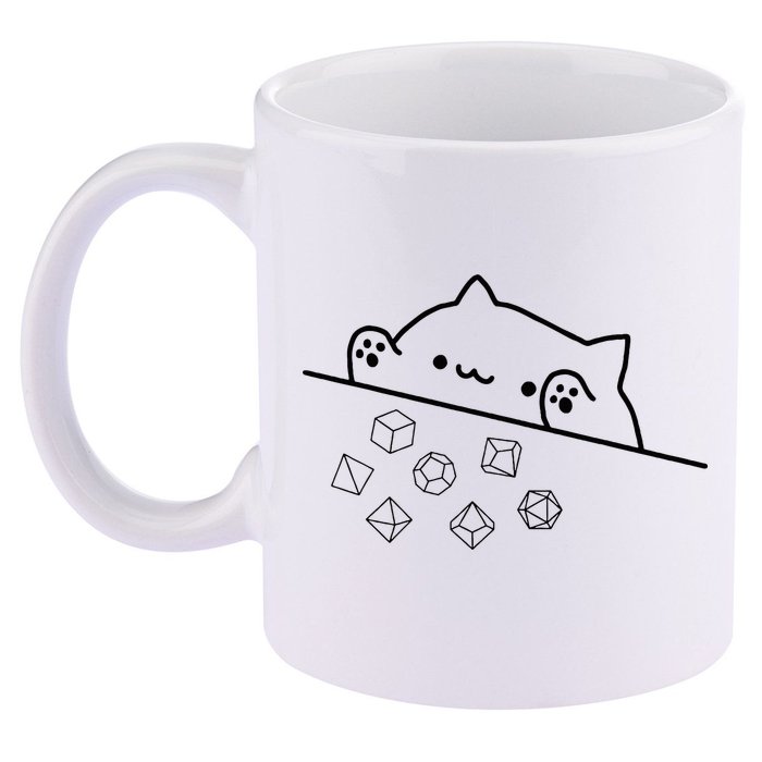 Cat Throwing Rainbow Dice Tabletop Rpg 11oz C Handle Ceramic Mug