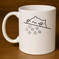 Cat Throwing Rainbow Dice Tabletop Rpg 11oz C Handle Ceramic Mug