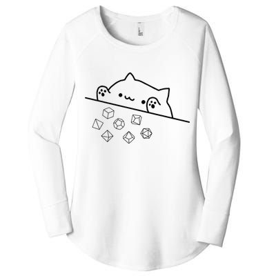 Cat Throwing Rainbow Dice Tabletop Rpg Women's Perfect Tri Tunic Long Sleeve Shirt