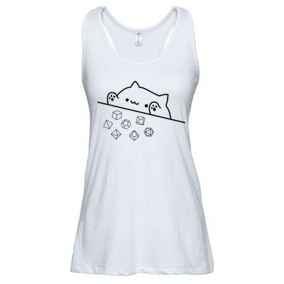 Cat Throwing Rainbow Dice Tabletop Rpg Ladies Essential Flowy Tank