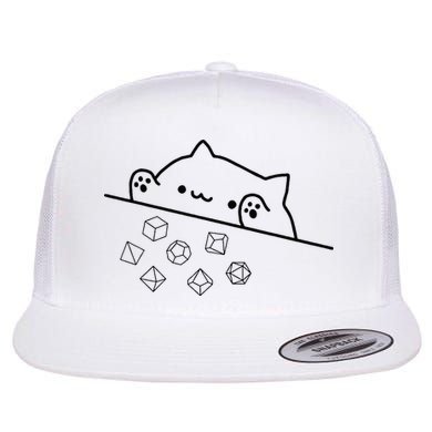 Cat Throwing Rainbow Dice Tabletop Rpg Flat Bill Trucker Hat