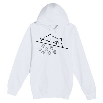 Cat Throwing Rainbow Dice Tabletop Rpg Premium Pullover Hoodie
