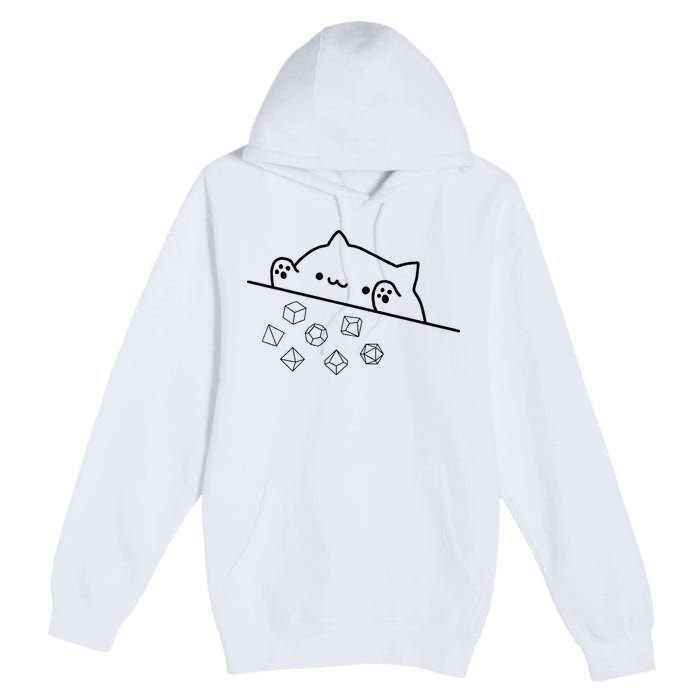 Cat Throwing Rainbow Dice Tabletop Rpg Premium Pullover Hoodie