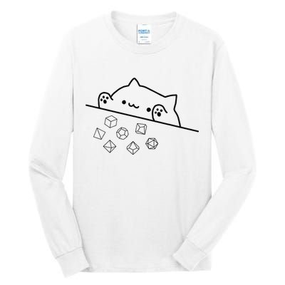 Cat Throwing Rainbow Dice Tabletop Rpg Tall Long Sleeve T-Shirt
