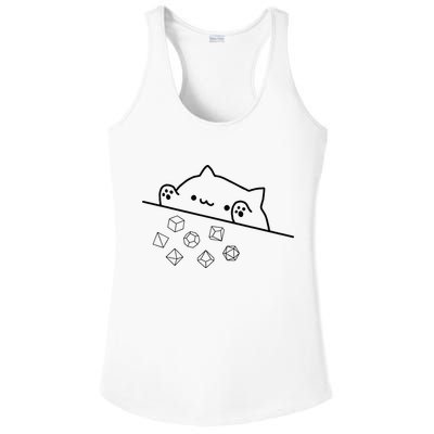Cat Throwing Rainbow Dice Tabletop Rpg Ladies PosiCharge Competitor Racerback Tank
