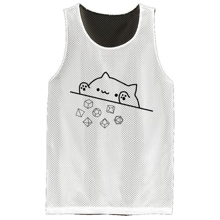 Cat Throwing Rainbow Dice Tabletop Rpg Mesh Reversible Basketball Jersey Tank