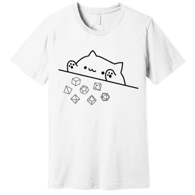 Cat Throwing Rainbow Dice Tabletop Rpg Premium T-Shirt