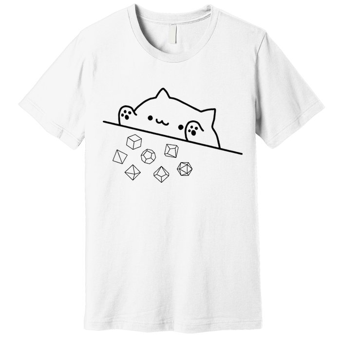 Cat Throwing Rainbow Dice Tabletop Rpg Premium T-Shirt