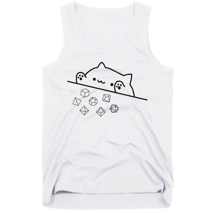 Cat Throwing Rainbow Dice Tabletop Rpg Tank Top