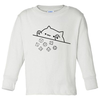 Cat Throwing Rainbow Dice Tabletop Rpg Toddler Long Sleeve Shirt
