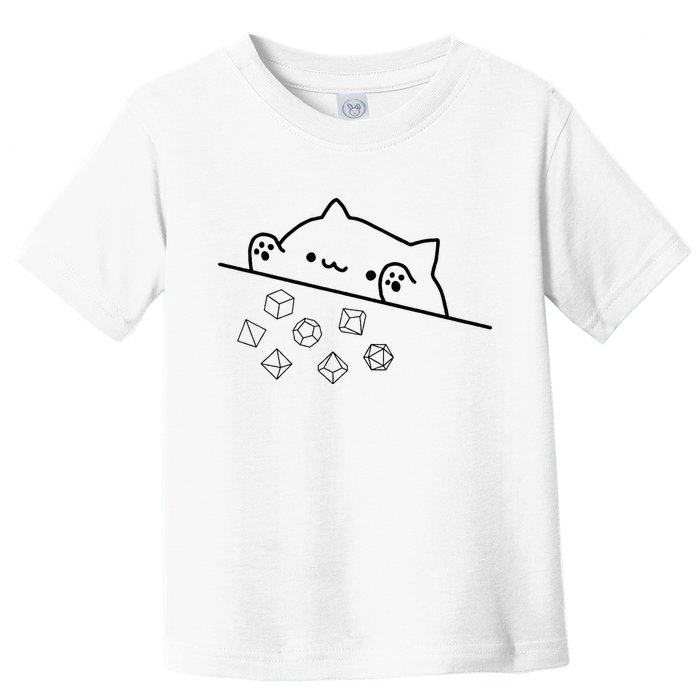 Cat Throwing Rainbow Dice Tabletop Rpg Toddler T-Shirt