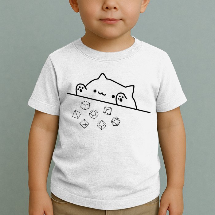 Cat Throwing Rainbow Dice Tabletop Rpg Toddler T-Shirt