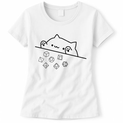 Cat Throwing Rainbow Dice Tabletop Rpg Womens T-Shirt