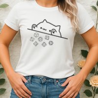 Cat Throwing Rainbow Dice Tabletop Rpg Womens T-Shirt
