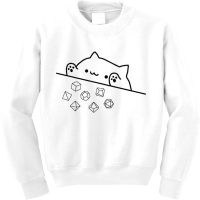 Cat Throwing Rainbow Dice Tabletop Rpg Kids Sweatshirt