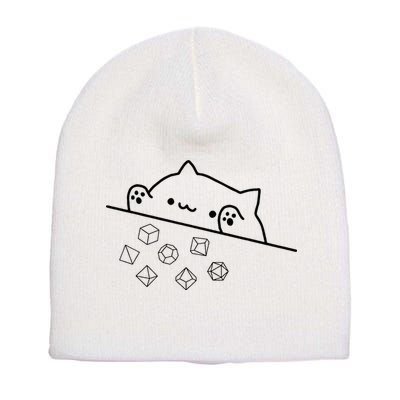 Cat Throwing Rainbow Dice Tabletop Rpg Short Acrylic Beanie