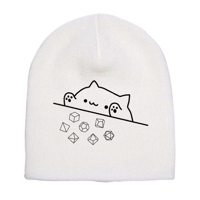 Cat Throwing Rainbow Dice Tabletop Rpg Short Acrylic Beanie
