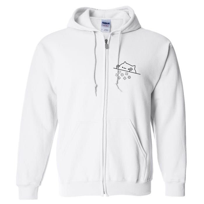 Cat Throwing Rainbow Dice Tabletop Rpg Full Zip Hoodie