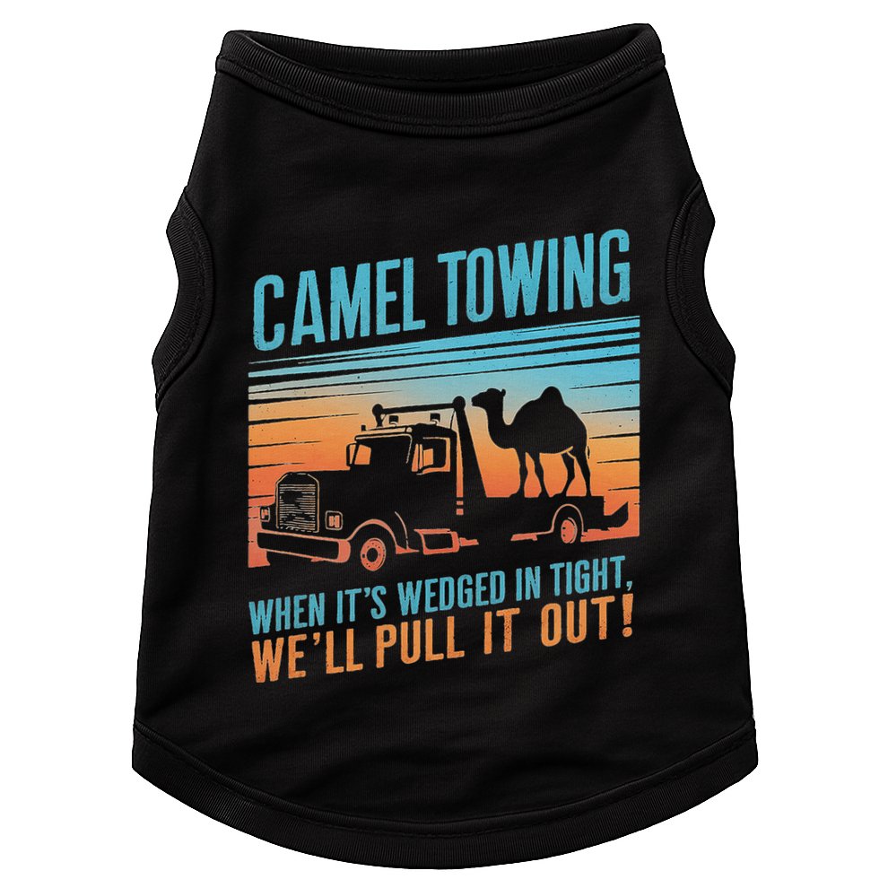 Camel Towing Retro Adult Humor Saying Doggie Tank