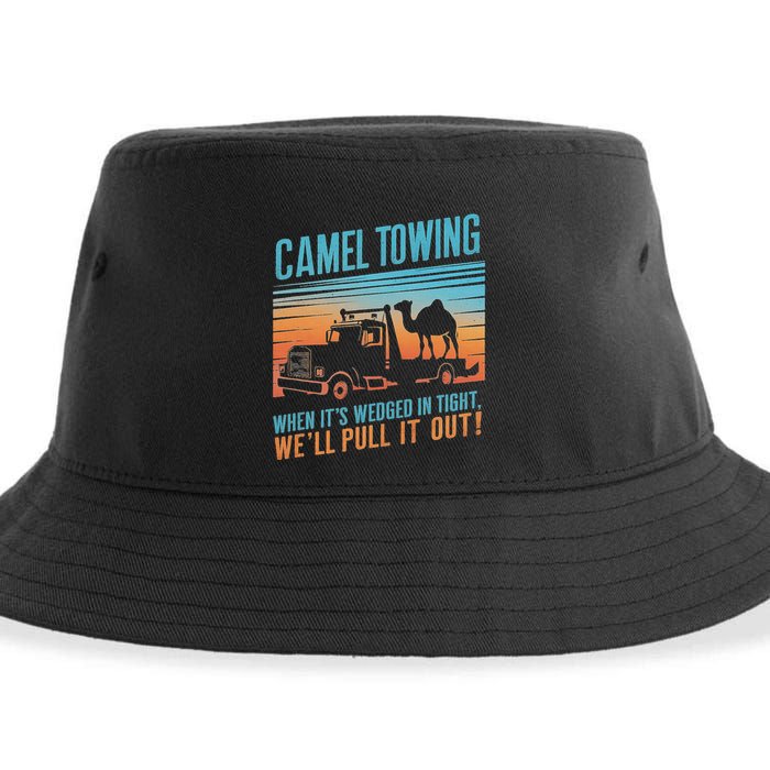 Camel Towing Retro Adult Humor Saying Sustainable Bucket Hat