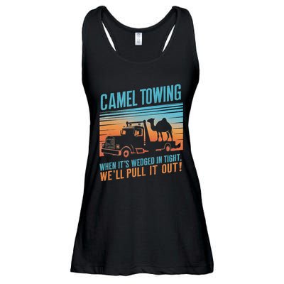 Camel Towing Retro Adult Humor Saying Ladies Essential Flowy Tank