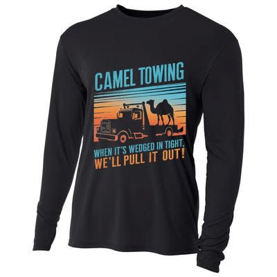 Camel Towing Retro Adult Humor Saying Cooling Performance Long Sleeve Crew