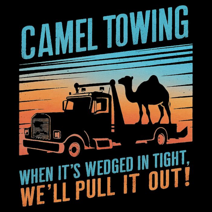 Camel Towing Retro Adult Humor Saying Women's Crop Top Tee
