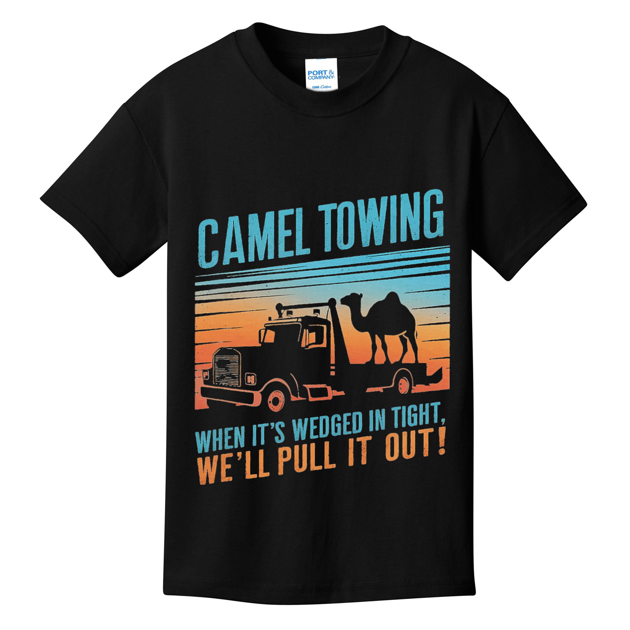 Camel Towing Retro Adult Humor Saying Kids T-Shirt