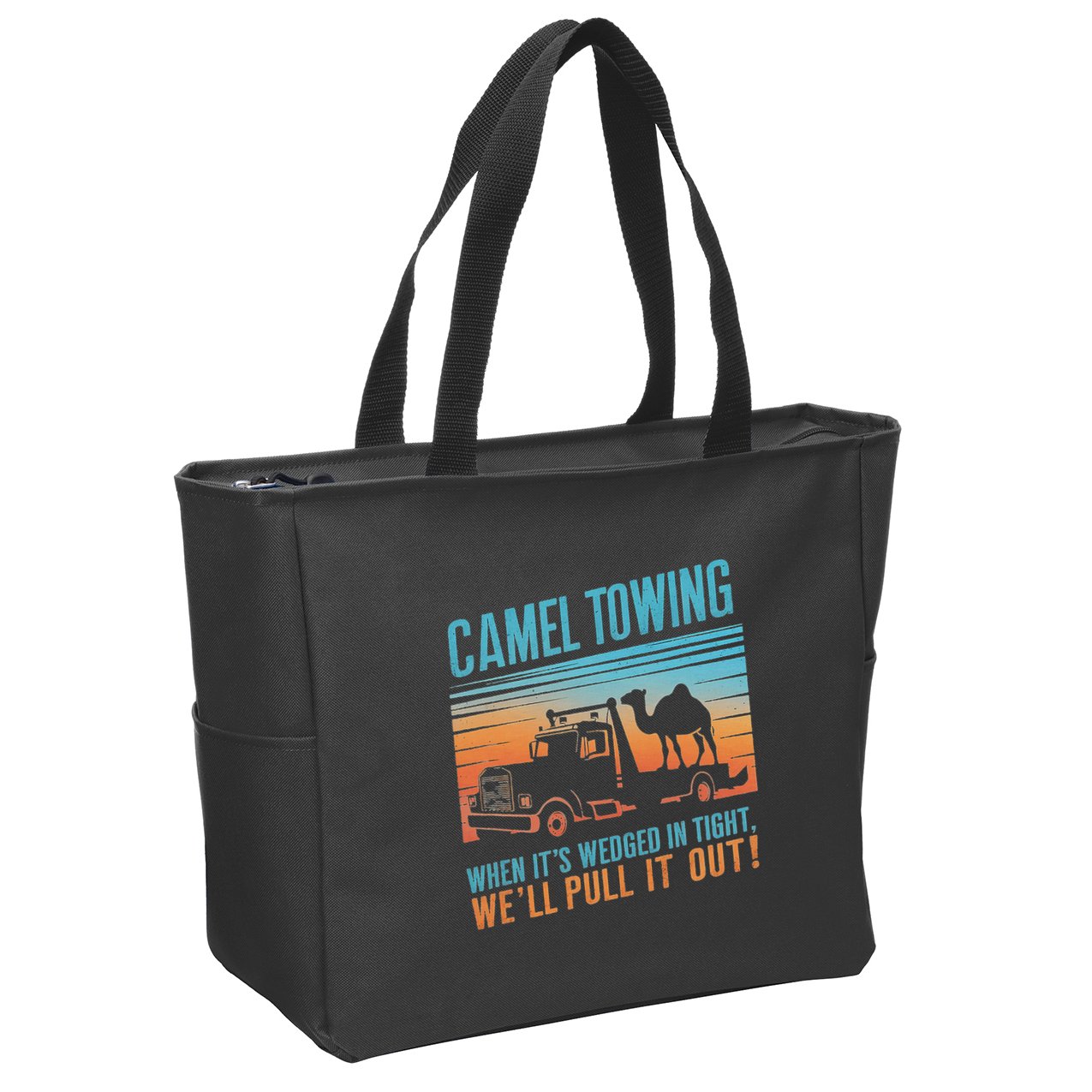 Camel Towing Retro Adult Humor Saying Zip Tote Bag