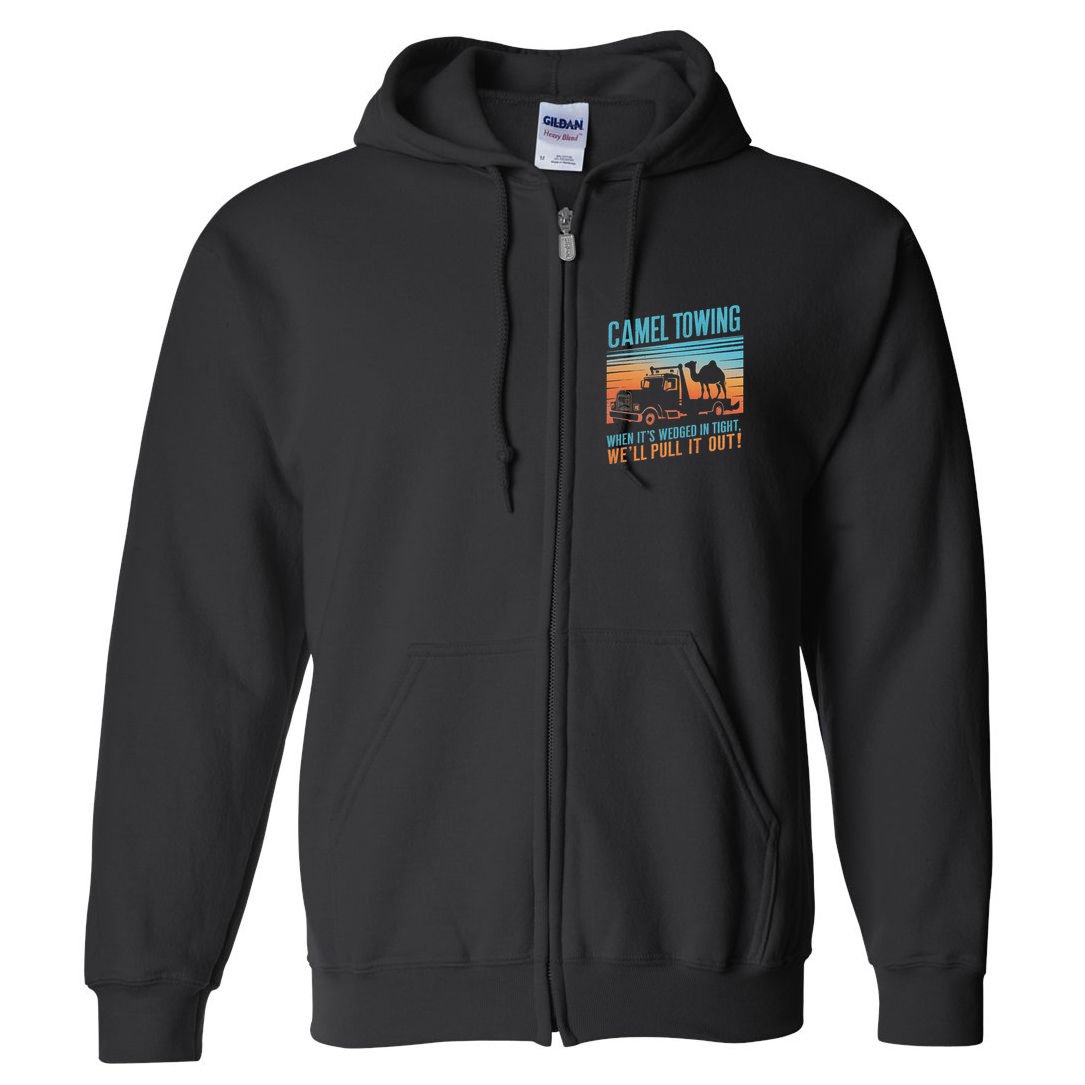 Camel Towing Retro Adult Humor Saying Full Zip Hoodie