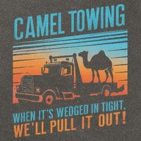 Camel Towing Retro Adult Humor Saying Cotton Canvas Backpack