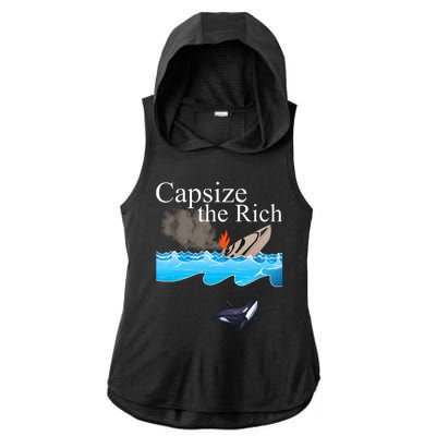 Capsize The Rich Orca Awareness Ladies PosiCharge Tri-Blend Wicking Draft Hoodie Tank