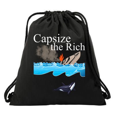 Capsize The Rich Orca Awareness Drawstring Bag