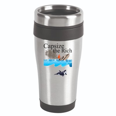 Capsize The Rich Orca Awareness 16oz Travel Tumbler