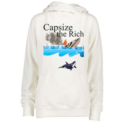 Capsize The Rich Orca Awareness Womens Funnel Neck Pullover Hood