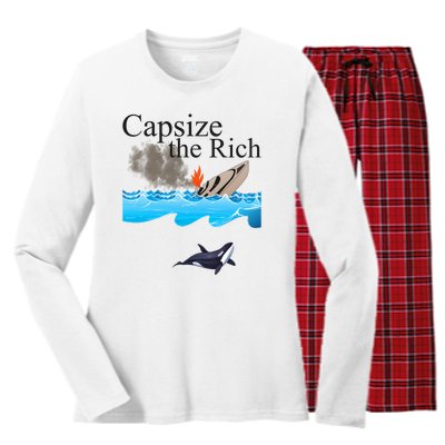 Capsize The Rich Orca Awareness Women's Long Sleeve Flannel Pajama Set 