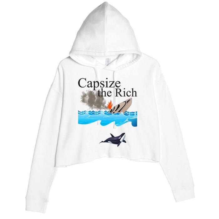 Capsize The Rich Orca Awareness Crop Fleece Hoodie