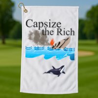 Capsize The Rich Orca Awareness Golf Towel
