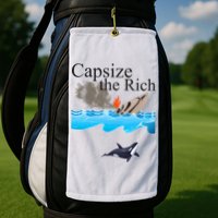 Capsize The Rich Orca Awareness Golf Towel