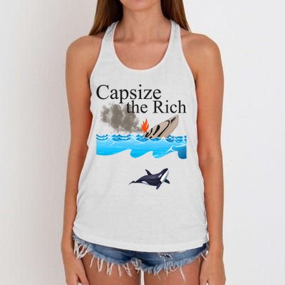 Capsize The Rich Orca Awareness Women's Knotted Racerback Tank