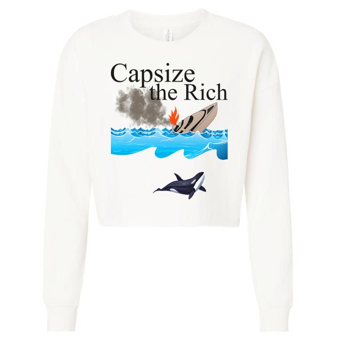 Capsize The Rich Orca Awareness Cropped Pullover Crew