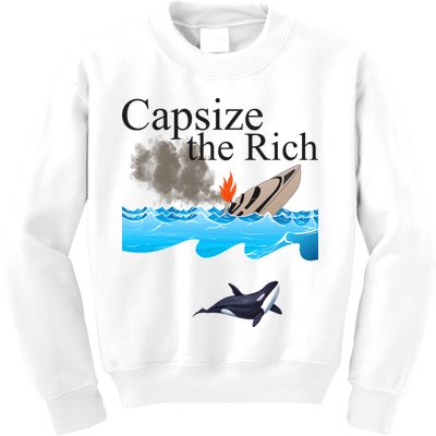 Capsize The Rich Orca Awareness Kids Sweatshirt