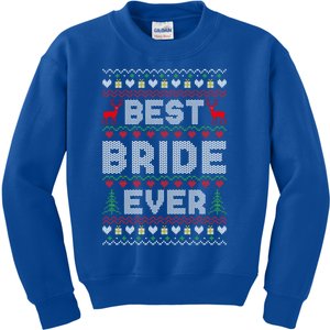 Christmas Tree Reindeer Ugly Xmas Holiday Best Bride Ever Gift Kids Sweatshirt