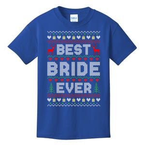 Christmas Tree Reindeer Ugly Xmas Holiday Best Bride Ever Gift Kids T-Shirt