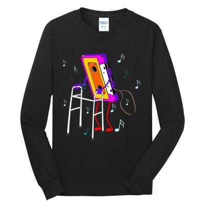 Cassette Tape Retro Vintage 70S 80S 90S Music Tall Long Sleeve T-Shirt