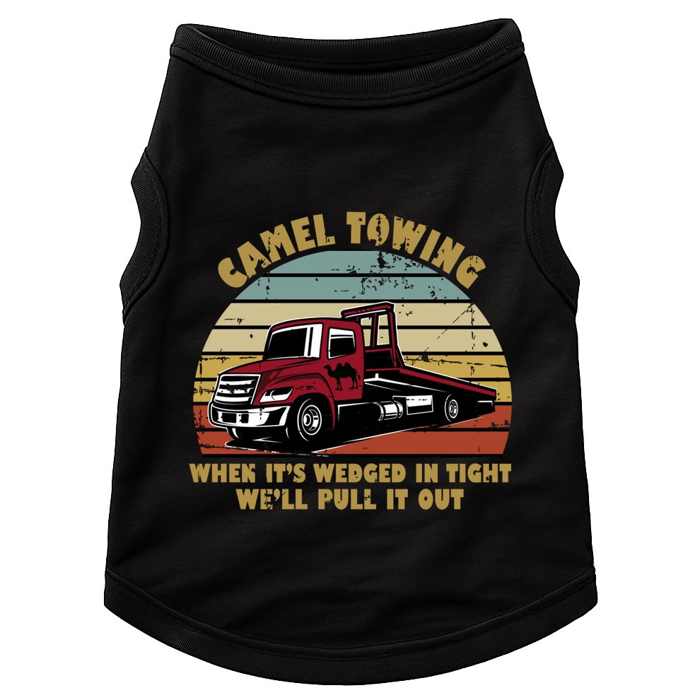 Camel Towing Retro Funny Adult Humor Cringey Dirty Joke Meaningful Gift Doggie Tank