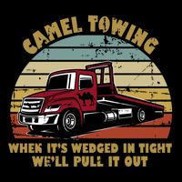 Camel Towing Retro Funny Adult Humor Cringey Dirty Joke Meaningful Gift Flexfit Unipanel Trucker Cap