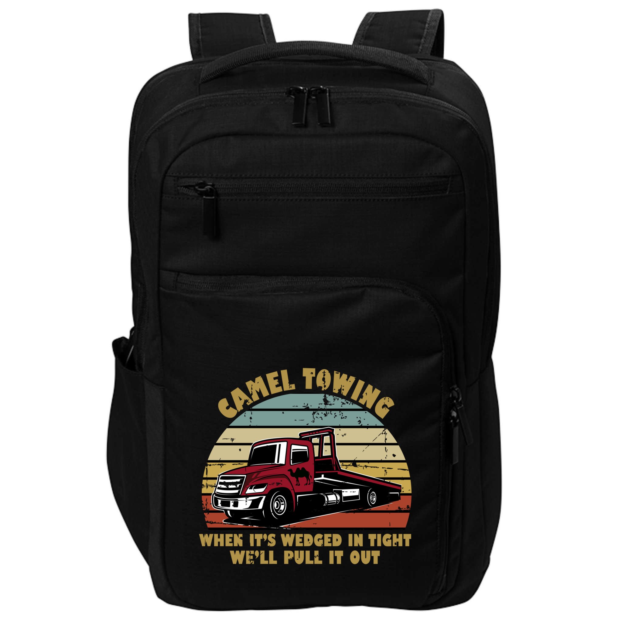 Camel Towing Retro Funny Adult Humor Cringey Dirty Joke Meaningful Gift Impact Tech Backpack