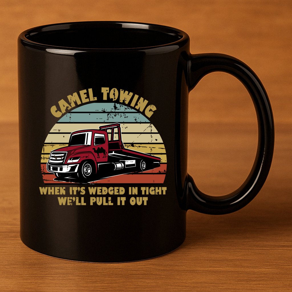 Camel Towing Retro Funny Adult Humor Cringey Dirty Joke Meaningful Gift 11oz C Handle Ceramic Mug